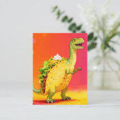 Schattige Taco Dino Briefkaart (Staand voorkant)