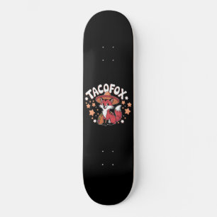 Schattige Taco Fox cartoon ontwerp voor taco liefh Skateboard