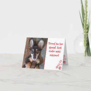 Schattige takshond gevouwen kerstkaart feestdagen kaart