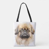 SCHATTIGE TAN PEKINGESE PUPPY DOG DRAAGTAS (Achterkant)