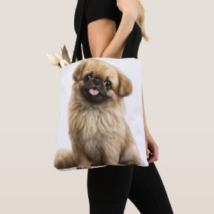 SCHATTIGE TAN PEKINGESE PUPPY DOG DRAAGTAS