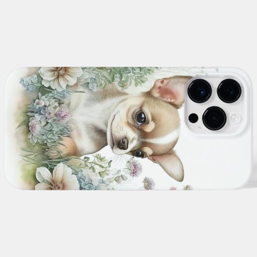 SCHATTIGE TAN WHITE CHIHUAHUA PUPPY DOG Case-Mate iPhone CASE (Achterkant (horizontaal))