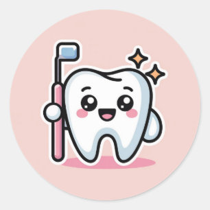 Schattige Tandartsassistent Tand Klassieke Ronde S Sticker
