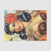 Schattige Tattoo Meisje Tissuepapier (Voorkant)