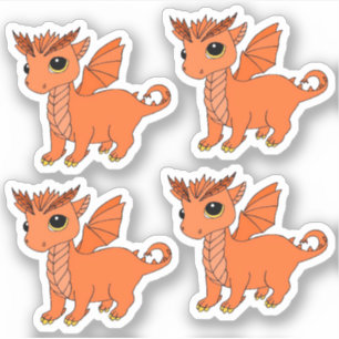 Schattige Taurus Dragon ontwerp zodiac stickers
