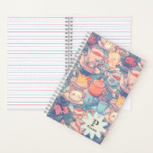 Schattige Tea Party doodles Notitieboek (Binnen)