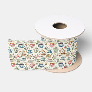Schattige Tea Party Tegelpatroon Lint