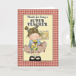 Schattige Teacher Appreciation Wenskaart Bedankkaart