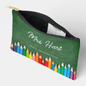 Schattige Teacher schoolbord Gekleurde potloden Etui (Open)