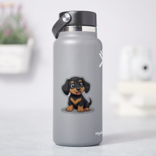Schattige teckel kawaii, hartverwarmende pup, klei sticker