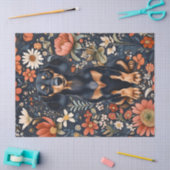 Schattige Teckel Levendige Bloemen Decoupage Tissuepapier (Craft)