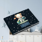Schattige Teddy Bear Astronaut gastenboek voor jon