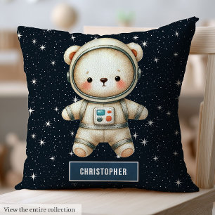 Schattige Teddy Bear Astronaut Kussen voor Baby Bo