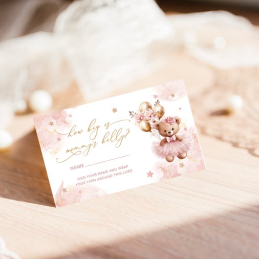 Schattige Teddy Bear Balloons Hoe groot is mama's  Informatiekaartje