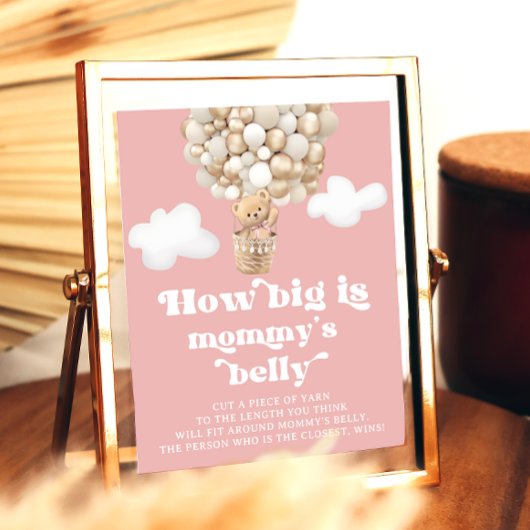 Schattige Teddy Bear Balloons Hoe groot is mama's Poster