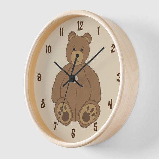 Schattige Teddy Bear Large Clock (Hoek)