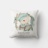 Schattige  Teddy Bear met de naam van het kind Kussen (Voorkant)