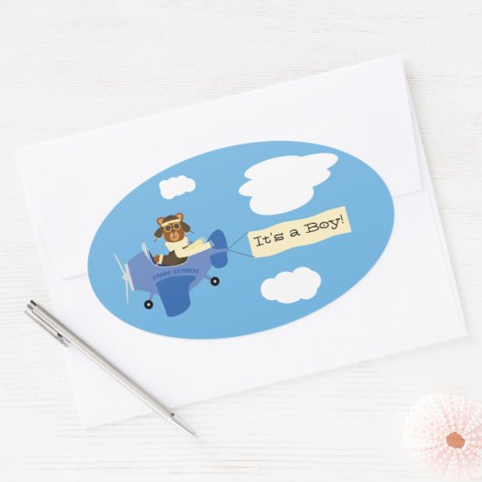 Schattige  Teddy Bear Pilot Het is een Boy Sticker (Envelop)