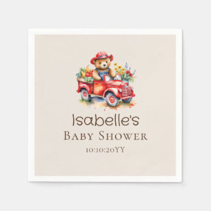 Schattige Teddy Lokale Baby Shower Rode Pick-up Servet