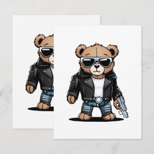 Schattige Teddy-memes Informatiekaartje