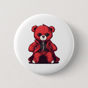 Schattige teddy rode jongen ronde button 5,7 cm