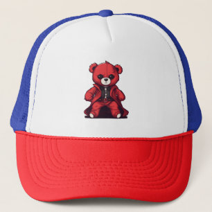 Schattige teddy rode jongen trucker pet