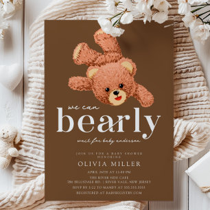 Schattige teddybeer Baby shower uitnodiging