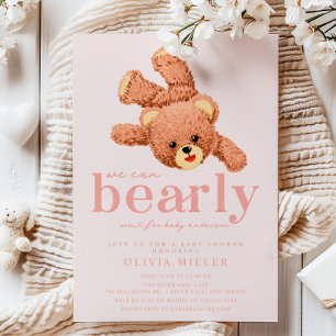 Schattige teddybeer Baby shower uitnodiging