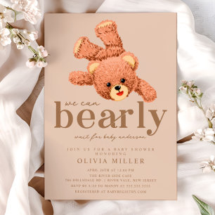Schattige teddybeer Baby shower uitnodiging