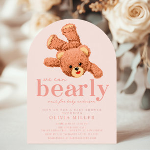 Schattige teddybeer Baby shower uitnodiging