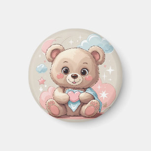 Schattige teddybeer Baby – zacht pastelontwerp Magneet
