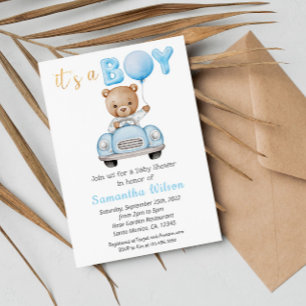 Schattige Teddybeer Het is een Boy Baby shower Kaart