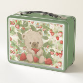 schattige teddybeer in een aardbei (Achterkant)