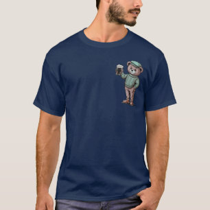 Schattige teddybeer met bier t-shirt