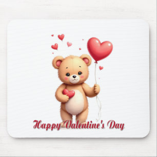 Schattige teddybeer met hart – Gelukkige Valentijn Muismat