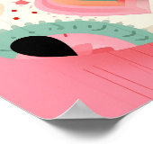 Schattige Teddybeer met Hearts Nursery Poster (Hoek)