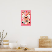 Schattige Teddybeer met Hearts Nursery Poster (Keuken)