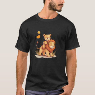 Schattige teddybeer met safari leeuw outfit t-shirt