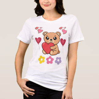 Schattige teddybeer valentijn Tri-Blend shirt