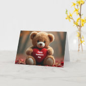 Schattige teddybeer voor Valentijn Kaart (Gele Bloem)