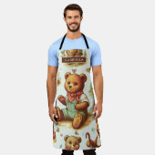 Schattige teddybeerpatroon Schort (Gedragen)