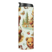 Schattige teddybeerpatroon Thermosbeker (Geroteerd rechts)