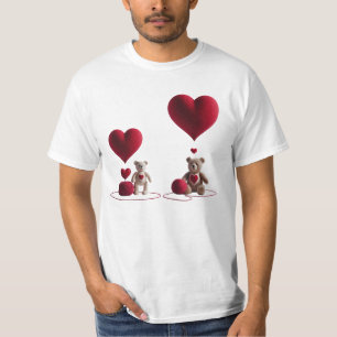 Schattige teddyberen grote kleine hart heren waard t-shirt