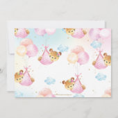 Schattige Teddyberen Tweeling Meisjes Tweeling Roz Kaart (Achterkant)