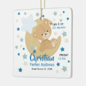 Schattige teeddy Bear Baby Birth Stats Keramisch Ornament (Links)