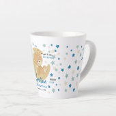Schattige teeddy Bear Baby Birth Stats Latte Mok (Rechterhoek)