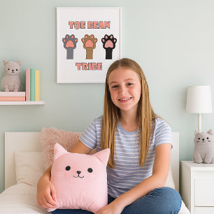 Schattige Teenuw-stam Kat Poot Trio Ontwerp Poster