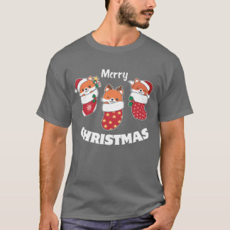 Schattige tegenstanders in kerstsok voor kerst Fo T-shirt