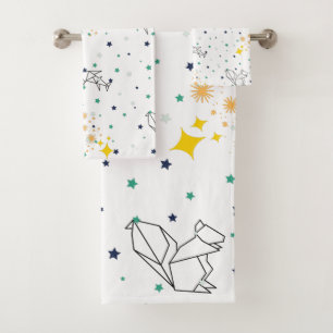 Schattige tekendieren sterren witte kinderen bad handdoek