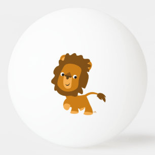 Schattige Tekenfilm Leeuw Ping Pong Bal Pingpongballen
